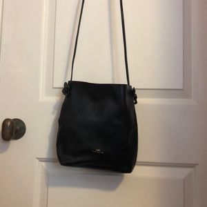 Black leather Coach Crossbody large bag